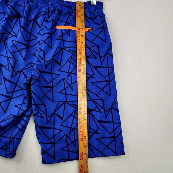 Eddie Bauer Boys XL 18/20 Blue Orange Geometric Drawstring Swim Short Zip Pocket - Picture 7 of 7